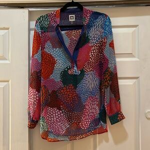 Anne Klein abstract blouse